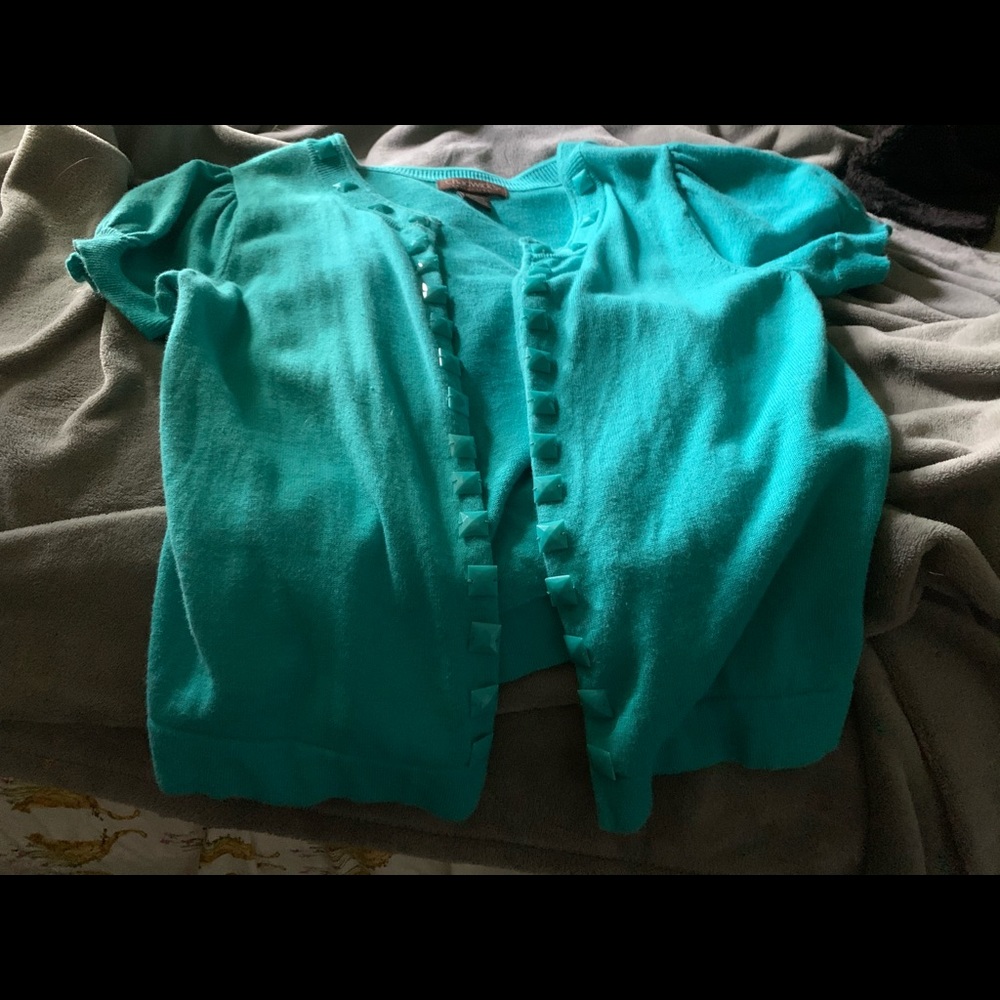 Turquoise Short Sleeve Sweater